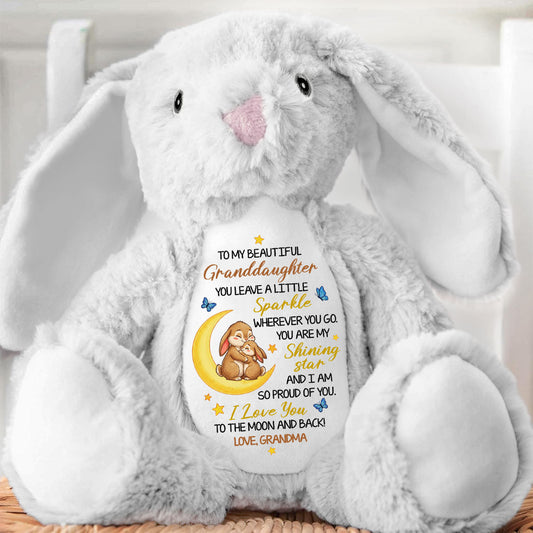 You Leave A Little Sparkle I Love You - Personalized Stuffed Bunny
