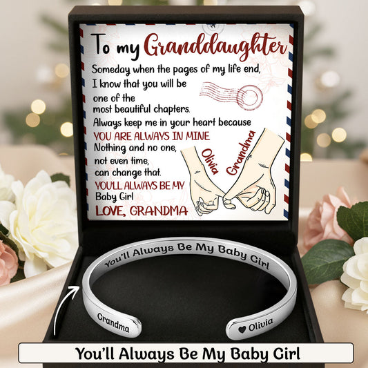 My Most Beautiful Chapter - Personalized Cuff Bangle Bracelet With Box
