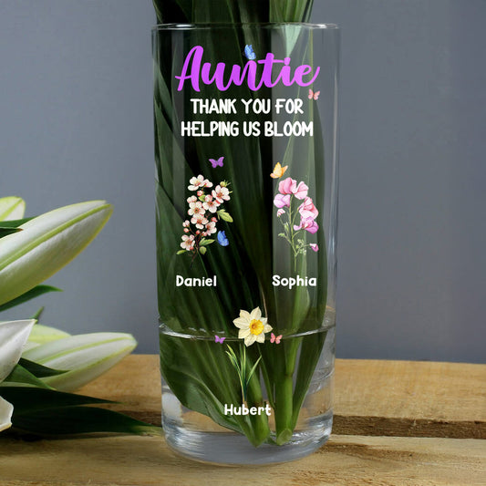 Thank You For Helping Us Bloom - Personalized Glass Vase