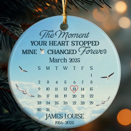 The Moment - Personalized Round Shaped Ceramic Ornament