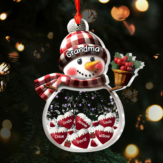 Grandma’s Snow Globe - Personalized 3 Layered Christmas Shaker Ornament