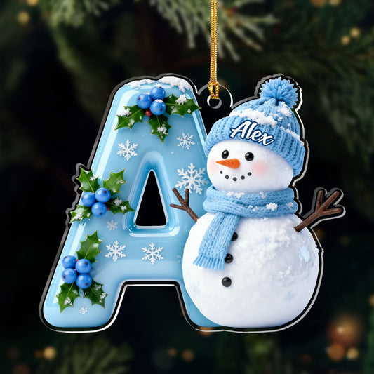 Love And Snow Initials - Personalized 1-Layer Acrylic Ornament