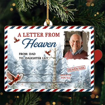 A Letter From Heaven - Personalized Wooden Slider Ornament