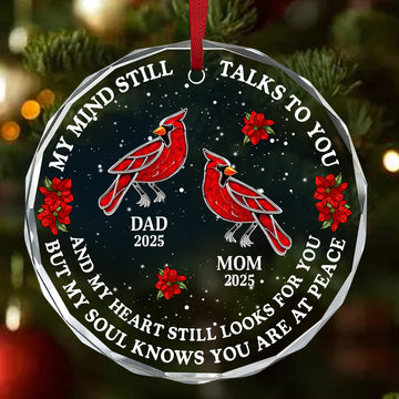 My Mind Still Talks To You - Personalized Round Shaped Glass Ornament