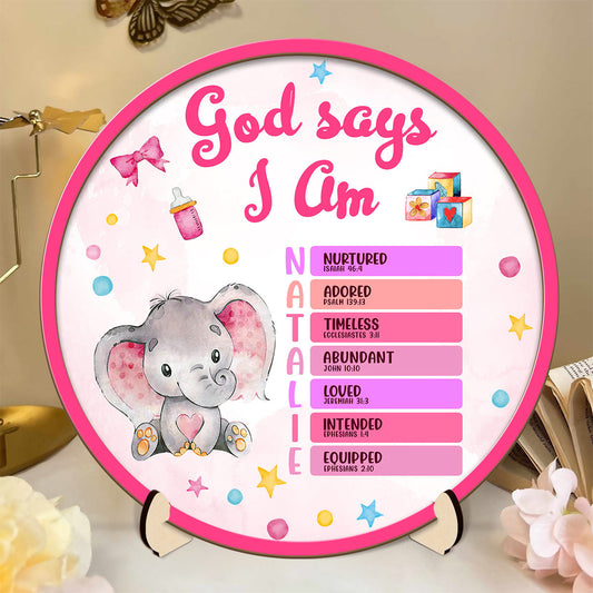 God Says I Am Gifts For Grandkids - Personalized Wooden Plaque