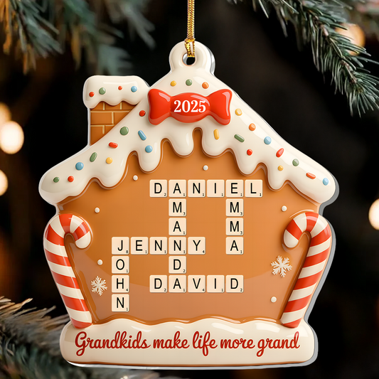 Grandkids Make Life More Grand - Personalized 1-Layer Acrylic Ornament