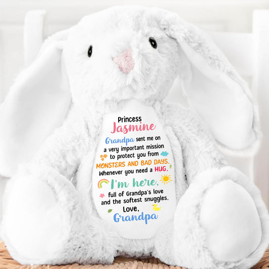 Grandpa's Princess - Personalized Stuffed Bunny