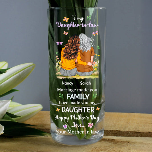 Love Made You My Daughter - Personalized Glass Vase