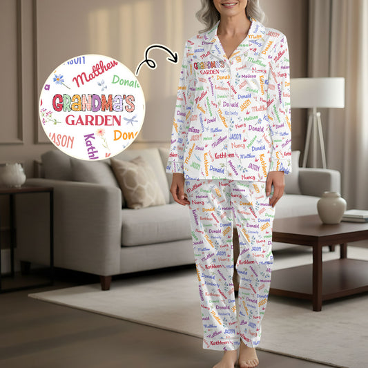 Grandma's Garden - Personalized Satin PJM Set