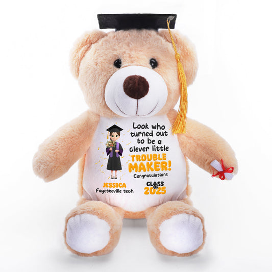 A Little Clever Troublemaker - Personalized Graduation Teddy Bear