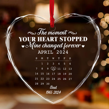 The Moment - Personalized Heart Shaped Glass Ornament