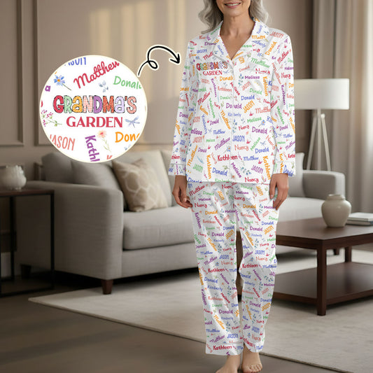 Grandma's Garden - Personalized Satin PJM Set