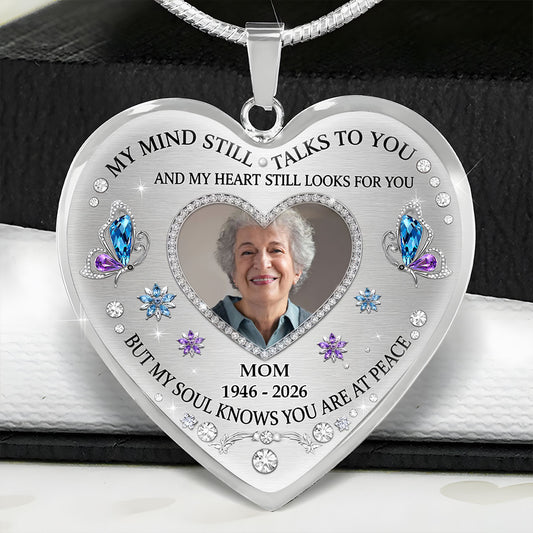 My Mind Still Talks To You - Personalized Heart Necklace