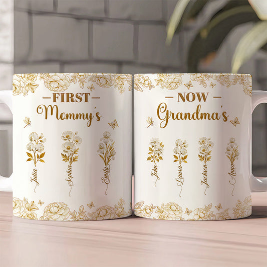 First Mom Now Grandma - Personalized Ceramic Coffee Mug