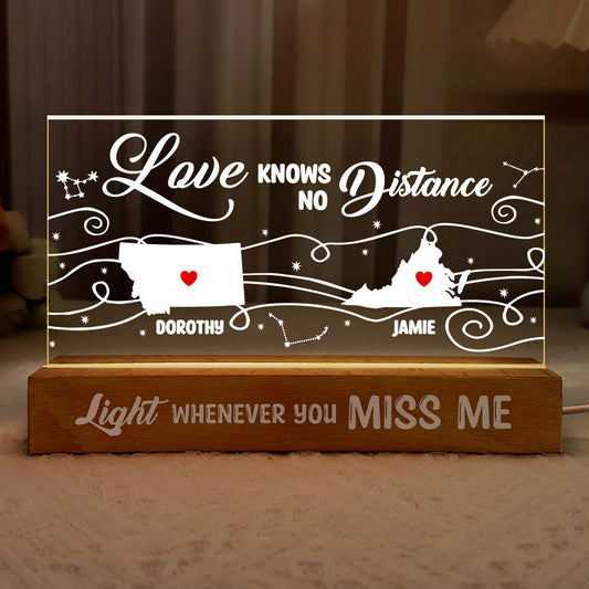 Love Knows No Distance - Personalized LED Night Light