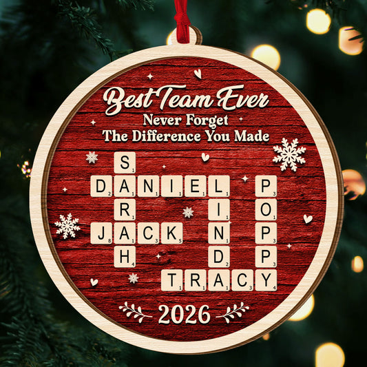 Best Team Ever - Personalized 2-Layered Wooden Ornament