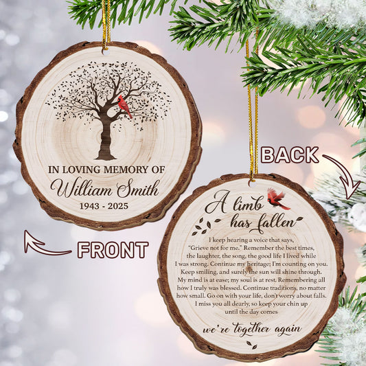 A Limb Has Fallen - Personalized Custom Shape Wood Ornament Cutout & Print