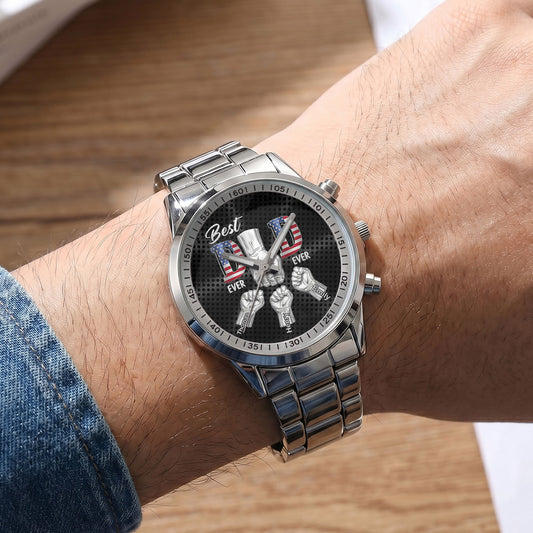 Best Dad Ever - Personalized Men's Wrist Watch