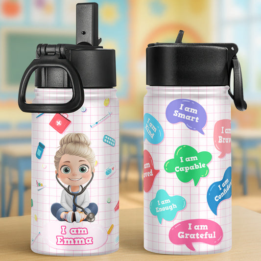 I Am Kind - Personalized Kids Stainless Steel Water Bottle