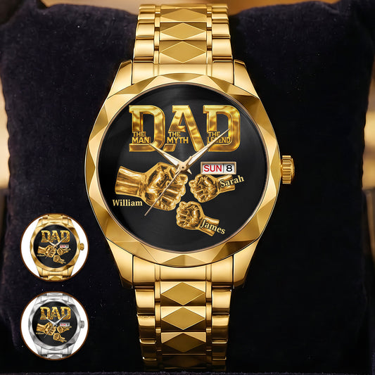 Dad The Man The Myth The Legend - Personalized Men's Wrist Watch