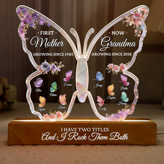 I Have Two Titles And I Rock Them Both - Personalized Acrylic Plaque Night Light