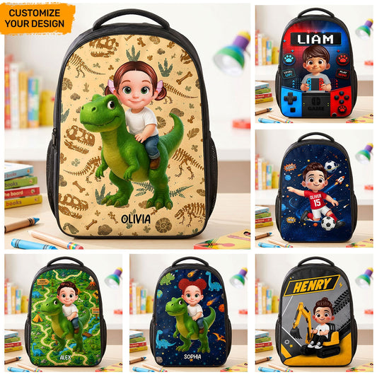 Hobby Design For Boys Girls - Personalized Kid's School Backpack