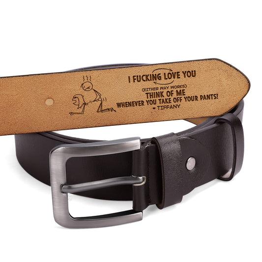 I Love You - Personalized Engraved Leather Belt