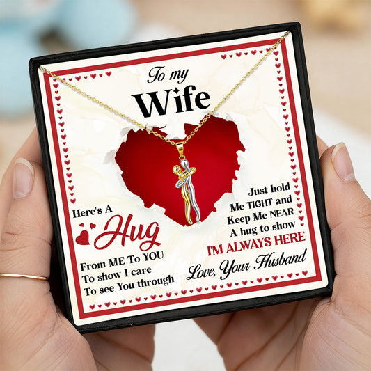 Here's A Hug From Me To You - Personalized Hug Charm Necklace