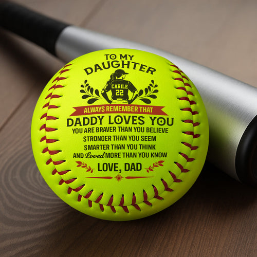 To My Daughter - Personalized Softball