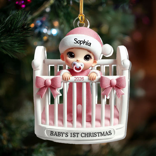 Baby In Crib - Personalized 1-Layer Acrylic Ornament