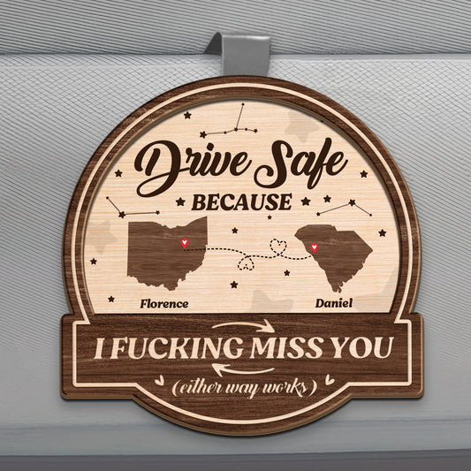 I Miss You - Personalized Car Visor Clip