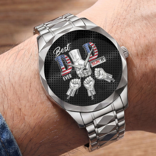 Best Dad Ever - Personalized Men's Wrist Watch