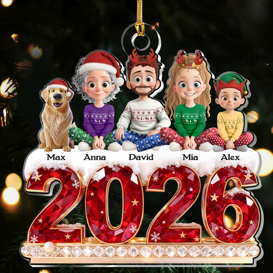Merry Christmas  - Personalized 1-Layer Acrylic Ornament
