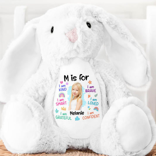 Custom Photo I Am Kind - Personalized Stuffed Bunny