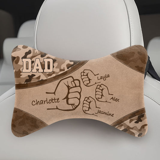 Dad/Mom Grandpa Kids Holding Hands - Personalized Car Headrest Pillow