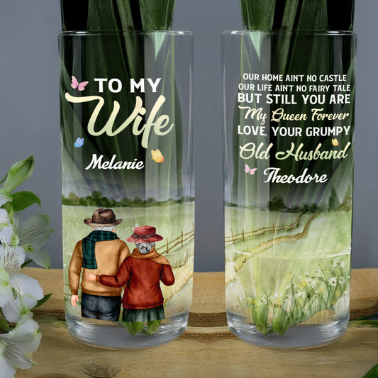 You Are My Queen Forever - Personalized Glass Vase