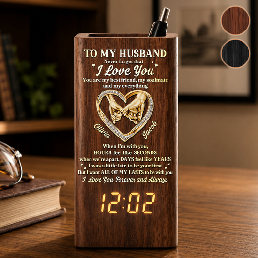 When I'm With You - Personalized Pen Holder With Clock