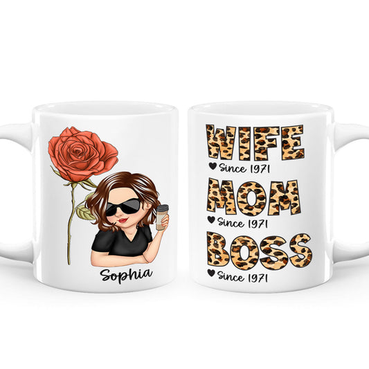 Mom Wife Birthday Flower - Personalized Mug