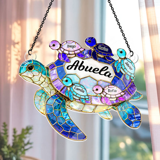 Mamá Y Abuela Tortuga Marina - Personalized Acrylic Suncatcher