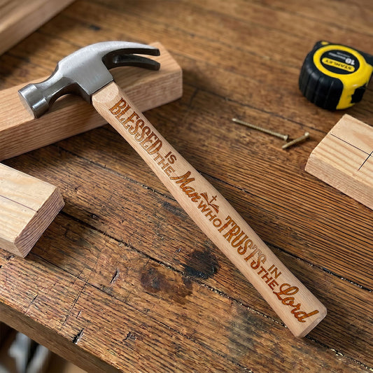 Blessed Is The Man Who Trusts In The Lord  - Personalized Wooden Hammer