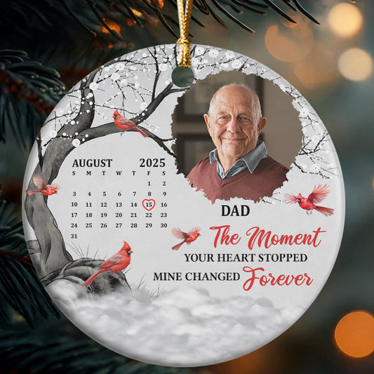 The Moment Your Heart Stopped - Personalized Round Shaped Ceramic Ornament