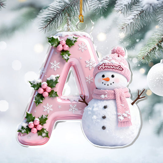 Snowy Alphabet Dreams - Personalized 1-Layer Acrylic Ornament