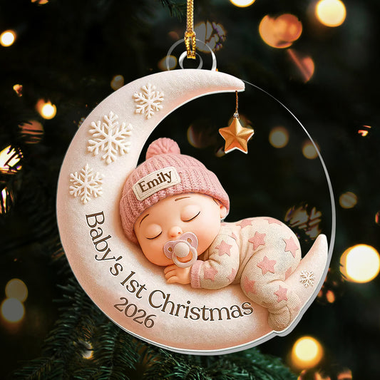 Baby’s 1st Christmas 2026 - Personalized 1-Layer Acrylic Ornament