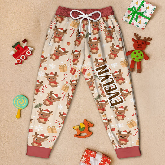 Reindeer Christmas - Personalized Kids Sweatpants