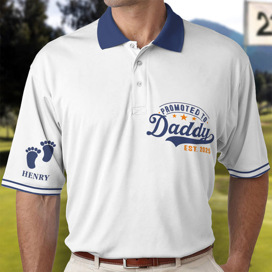 Promoted To Daddy - Personalized Polo Shirt