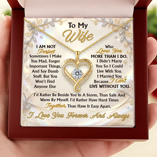 I Love You Forever And Always - Personalized Forever And Always Heart Necklace