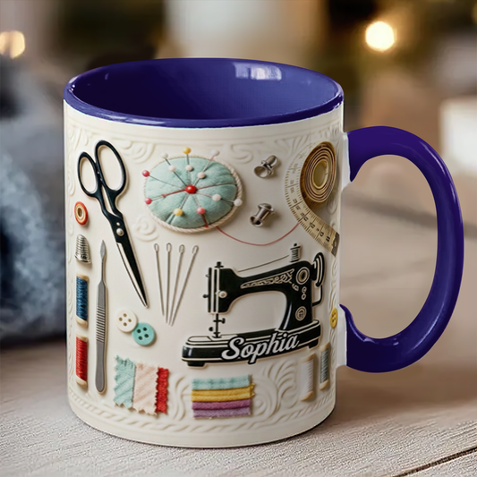 I Love Sewing - Personalized Accent Mug