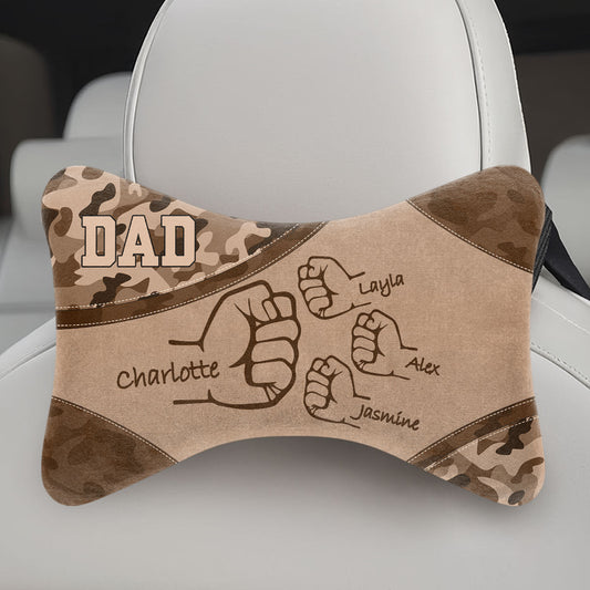 Dad/Mom Grandpa Kids Holding Hands - Personalized Car Headrest Pillow