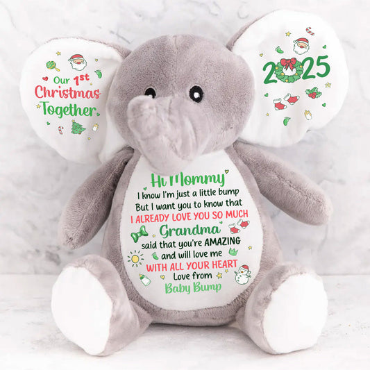 Mommy I Love You - Personalized Stuffed Elephant