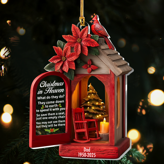 Christmas In Heaven What Do They Do - Personalized 1-Layer Acrylic Ornament